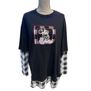 Women’s Disney Authentic Mickey Mouse Black Long Sleeve Shirt. Size XL